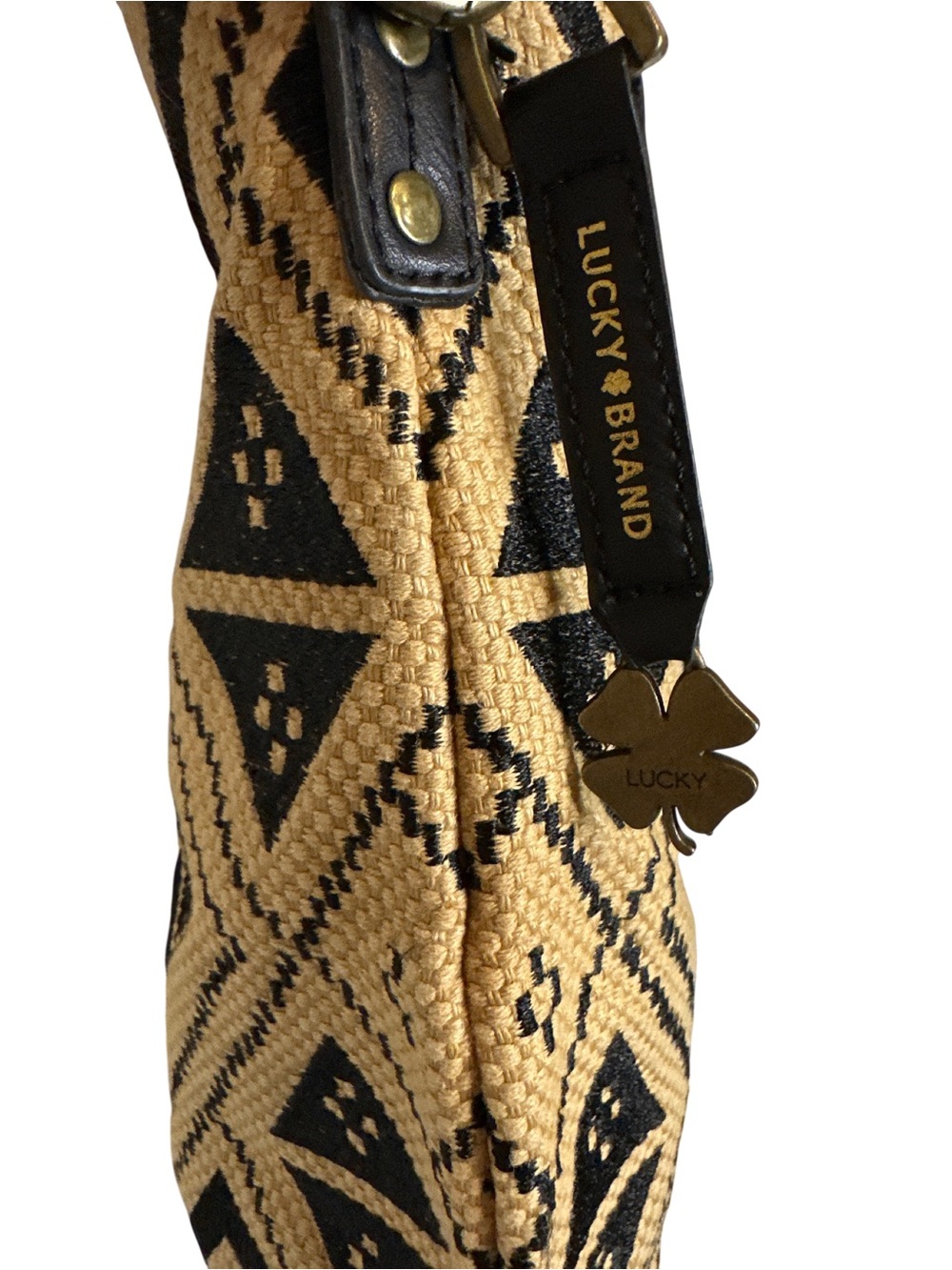 Lucky Brand Black and Tan Jute Woven Crossbody - Picture 3 of 4